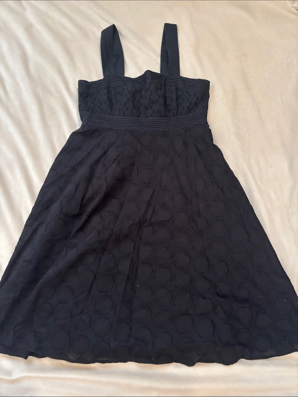 Sleeveless Textured Fit-and-Flare Dress in black